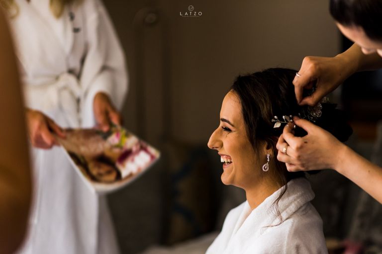 Landmark London Hotel brides preparation bridal hair
