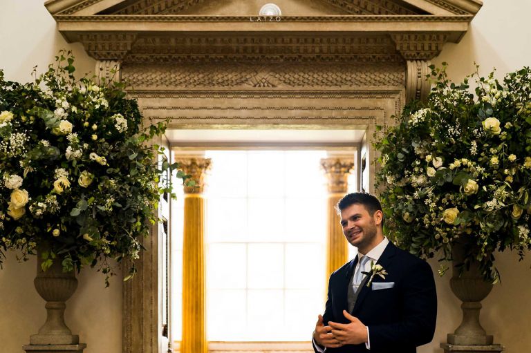 groom at London Wedding Chiswick house 