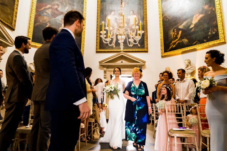 bride walking down the aisle London Wedding Chiswick house