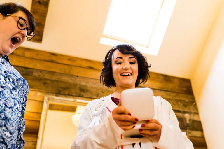 Tythe Barns bride in the bride suite