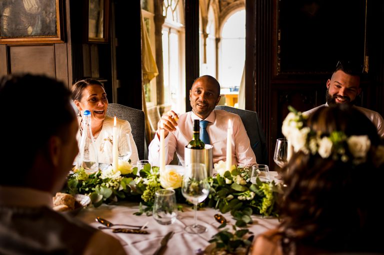 Groom's father is doing his speech