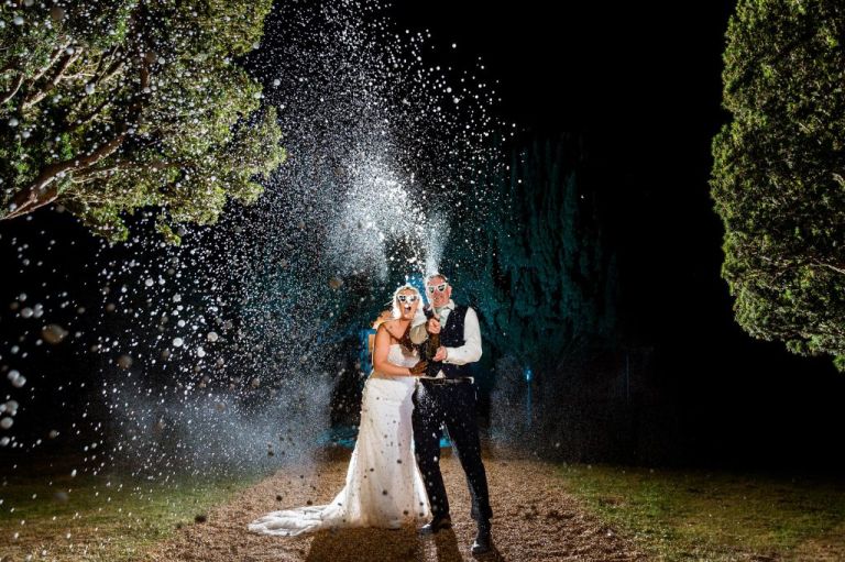 champagne drinking at Barton Hall